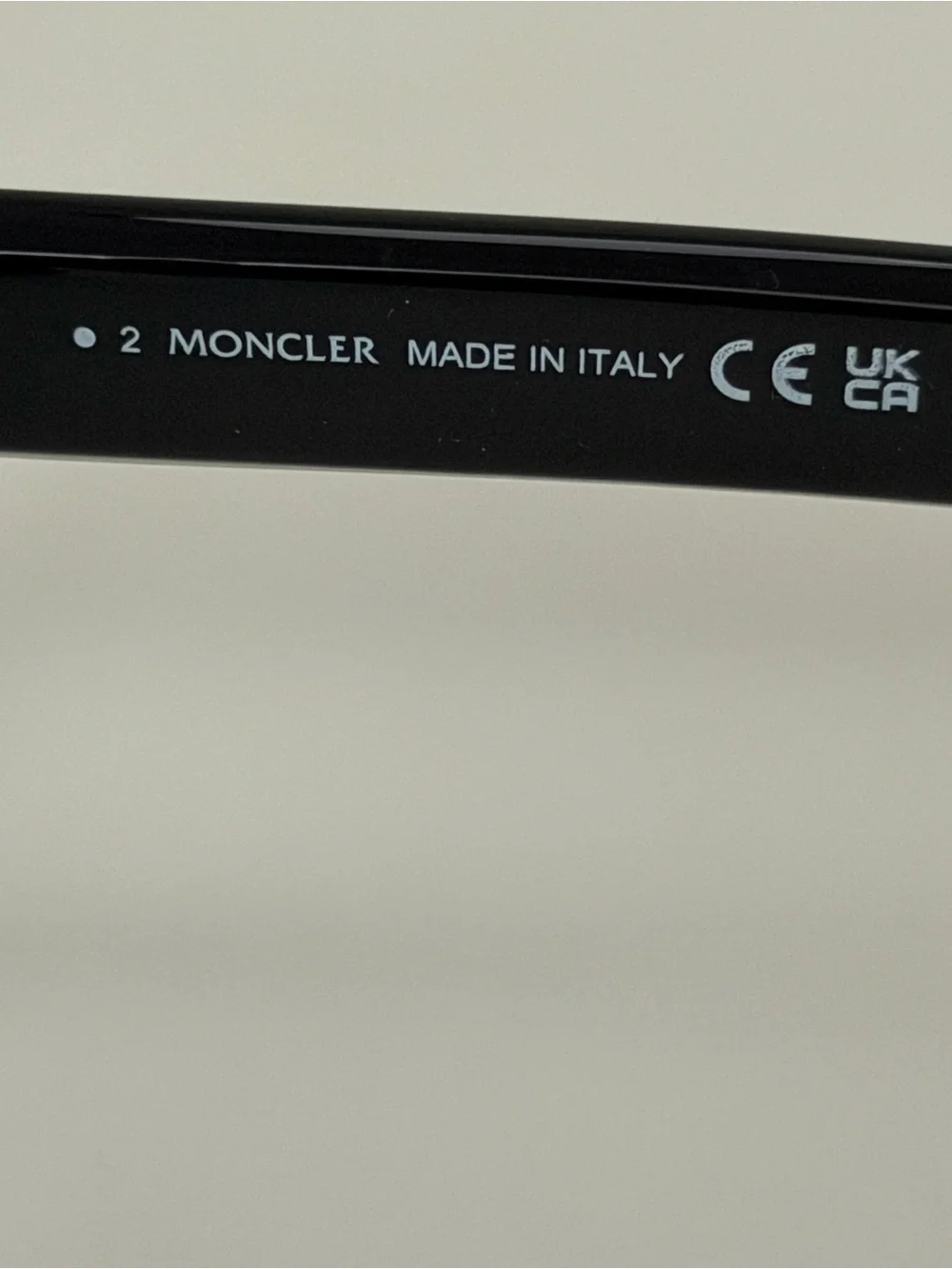 Moncler Black Crystal-Trim Rectangular Sunglasses with White Pouch